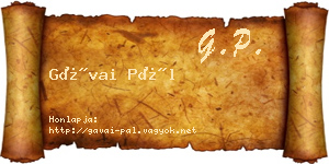Gávai Pál névjegykártya